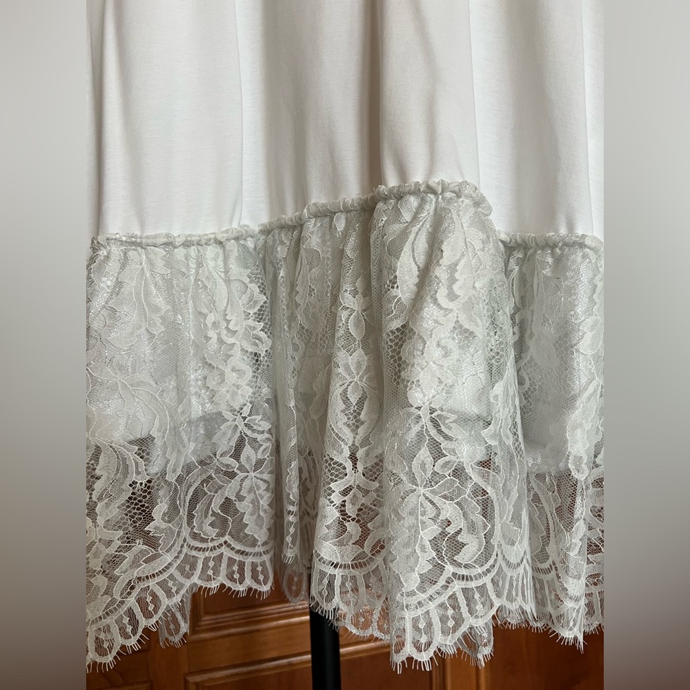 Noir Kei Ninomiya Top with Lace Trim White Silver Size L - Picture 11 of 16